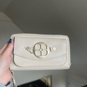 IMAN Cream Wallet with Gold Detailing